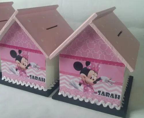Centro De Mesa Casa Minnie Rosa