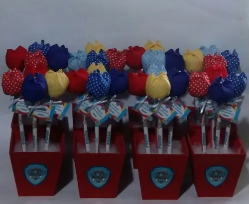 Centro de Mesa Patrulha Canina com Lapis