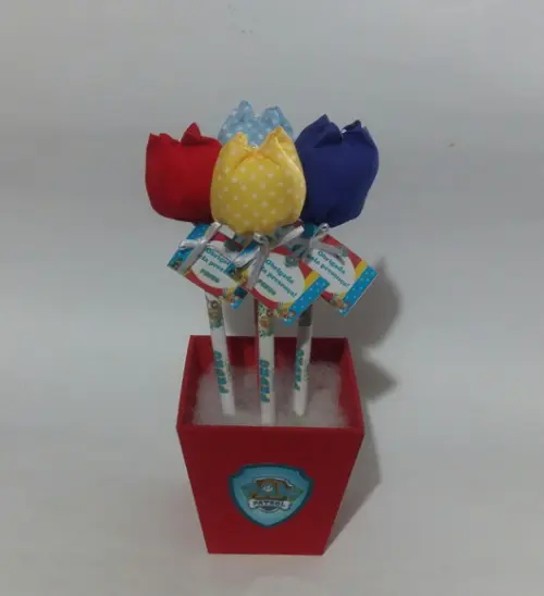 Centro de Mesa Patrulha Canina com Lapis