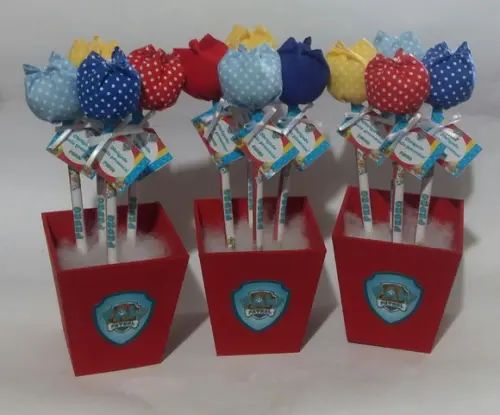 Centro de Mesa Patrulha Canina com Lapis