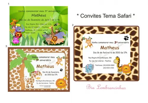 Convites - Tema Safari