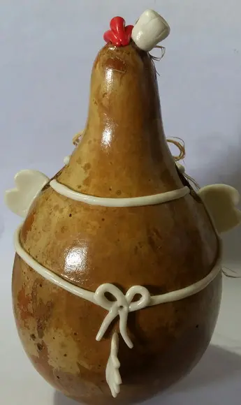 Galinha de Cabaça Grande Porta Colher de Pau