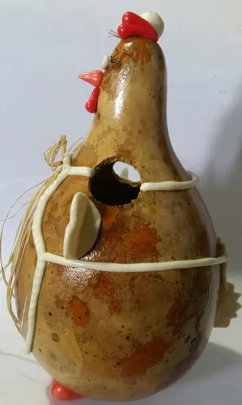 Galinha de Cabaça Grande Porta Colher de Pau
