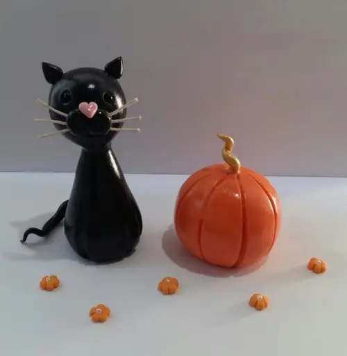 Gato e Abóbora Helloween