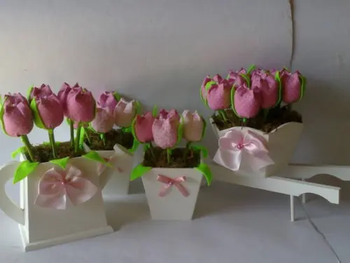 Kit Branco e Rosa em MDF