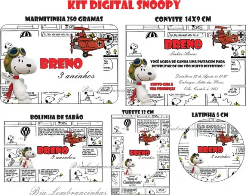 Kit Digital Snoopy Aviador