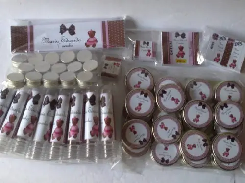 Kit Ursa Marrom e Rosa