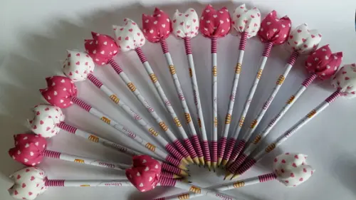 Lápis Personalizado Coroa com Tulipa