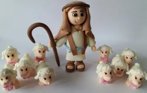 Pastorzinnho com Ovelhas em Biscuit