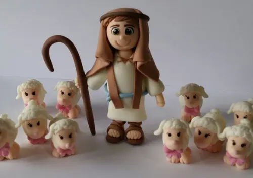 Pastorzinnho com Ovelhas em Biscuit