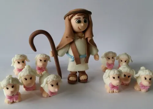 Pastorzinnho com Ovelhas em Biscuit