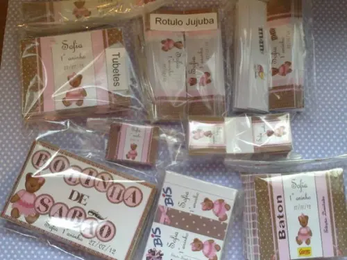 Rótulos Tema Marrom e Rosa