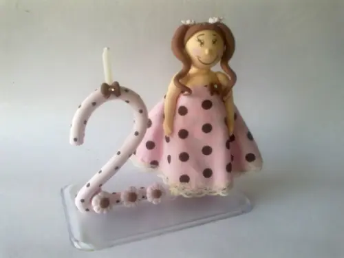 Topo de Bolo Menina com Vela