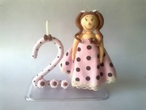Topo de Bolo Menina com Vela