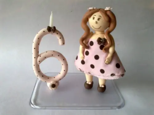 Topo de Bolo Menina com Vela