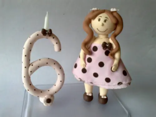 Topo de Bolo Menina com Vela