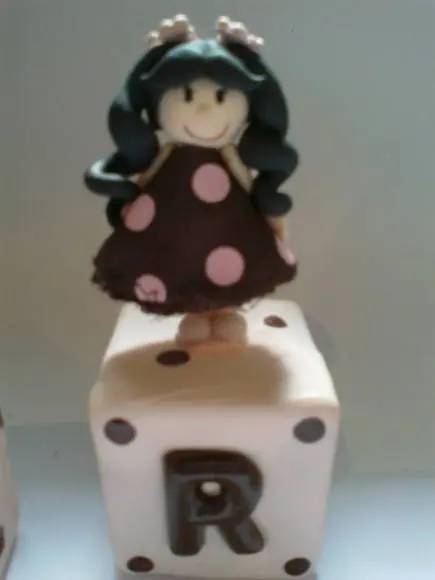 Topo de Bolo Ursas Marrom e Rosa