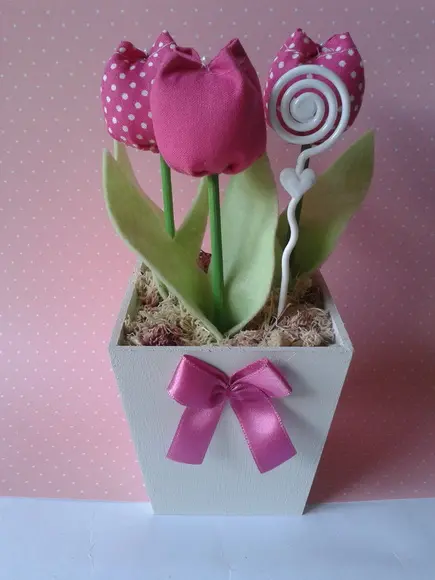 Vaso c/ Tulipas para Centro de Mesa