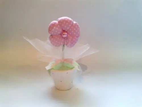 Vaso com Flor de Tecido - ESGOTADO ***