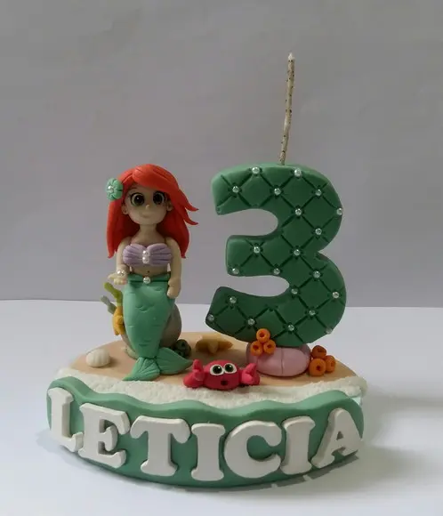 Vela Pequena Sereia com Nome