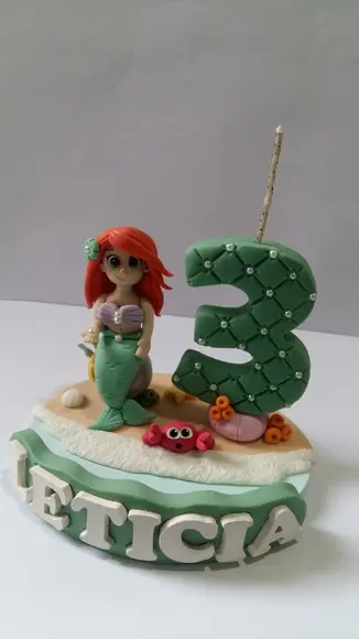 Vela Pequena Sereia com Nome