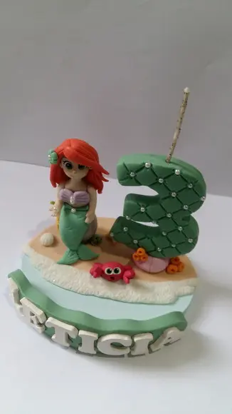 Vela Pequena Sereia com Nome