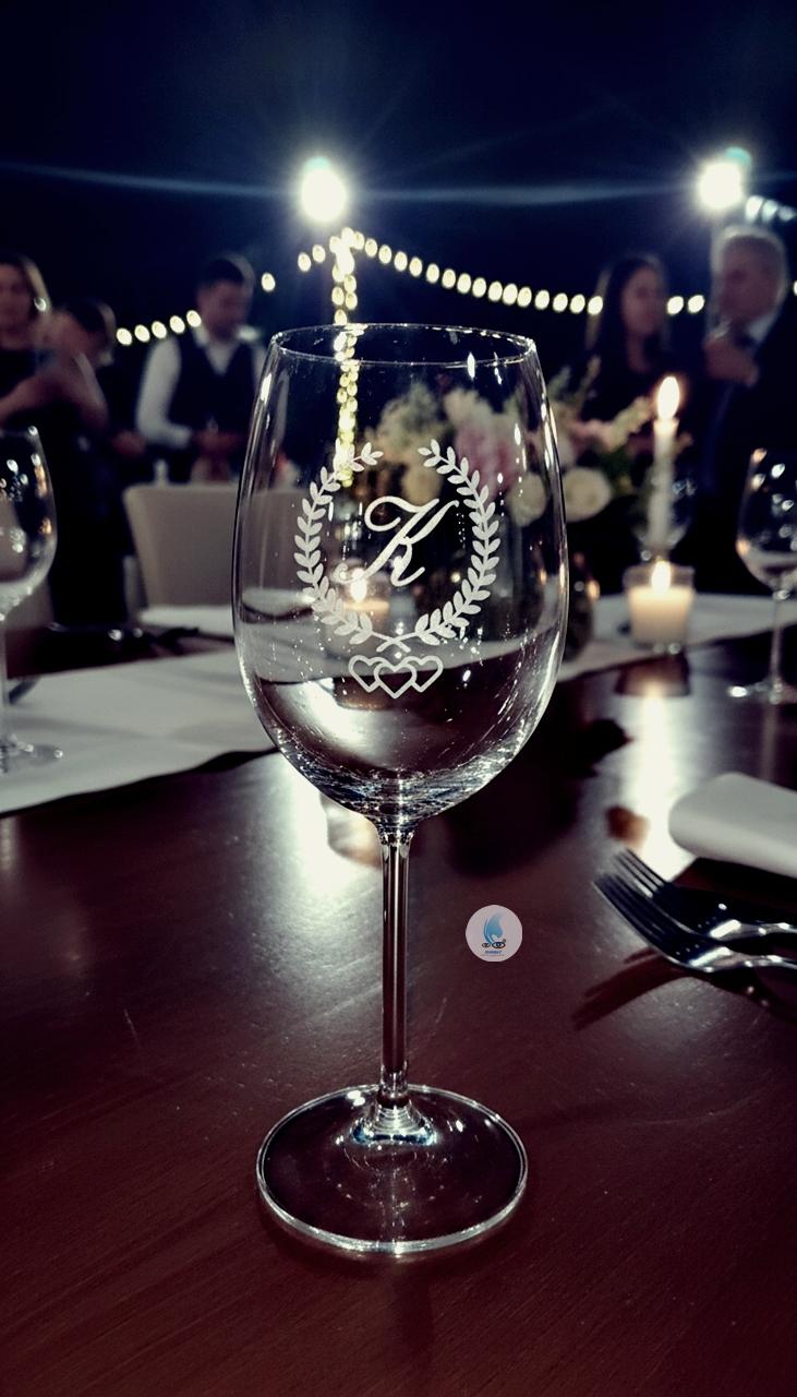Taça de Cristal com Titânio para Vinho ou Água 580ml Jateada