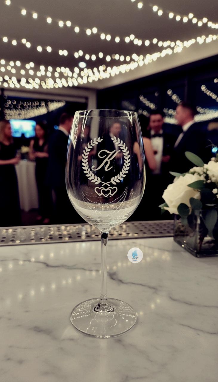 Taça de Cristal com Titânio para Vinho ou Água 580ml Jateada