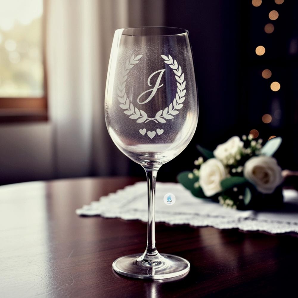 Taça de Cristal com Titânio para Vinho ou Água 580ml Jateada