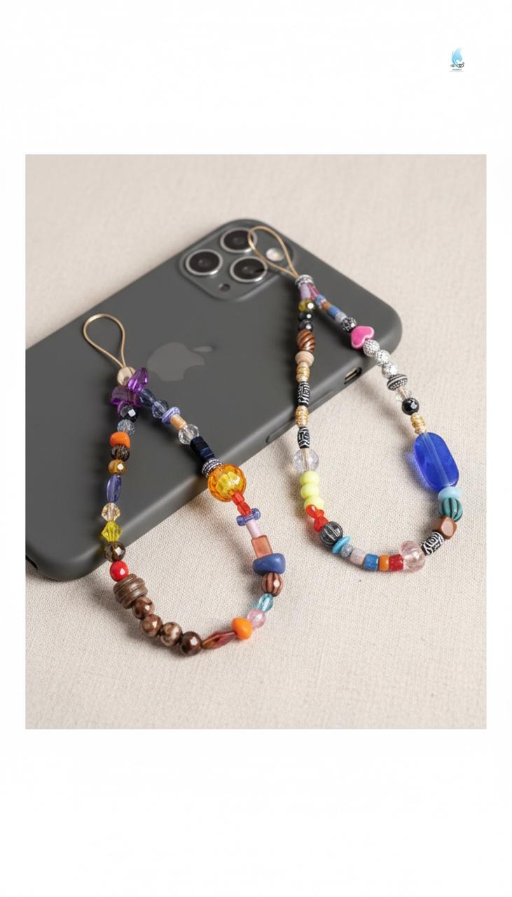 Phone Strap (Alça de Celular) Feita com Bijuterias Diversas