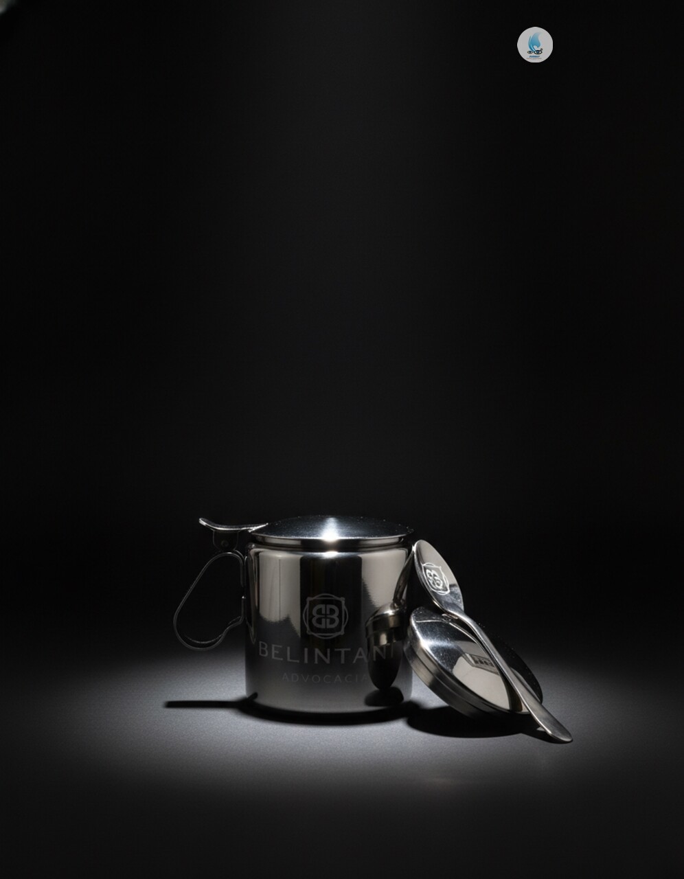 Açucareiro e Colher de Inox Personalizado com Jato de Areia