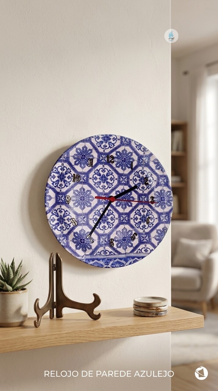 Relógio Feito com Prato de Porcelana Decorado - Fijismat