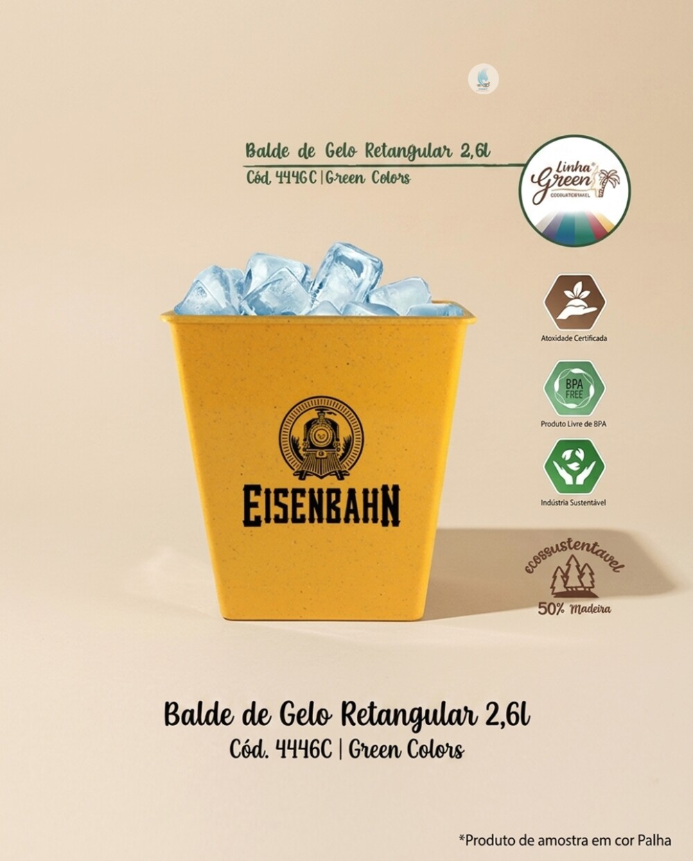 Balde de Gelo Retangular Green Colors 2,6l - Mod 444GC