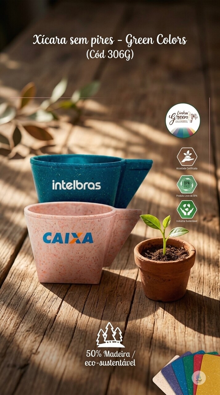 Xícara Café sem Pires 50ml Green Colors - Mod. 306gc