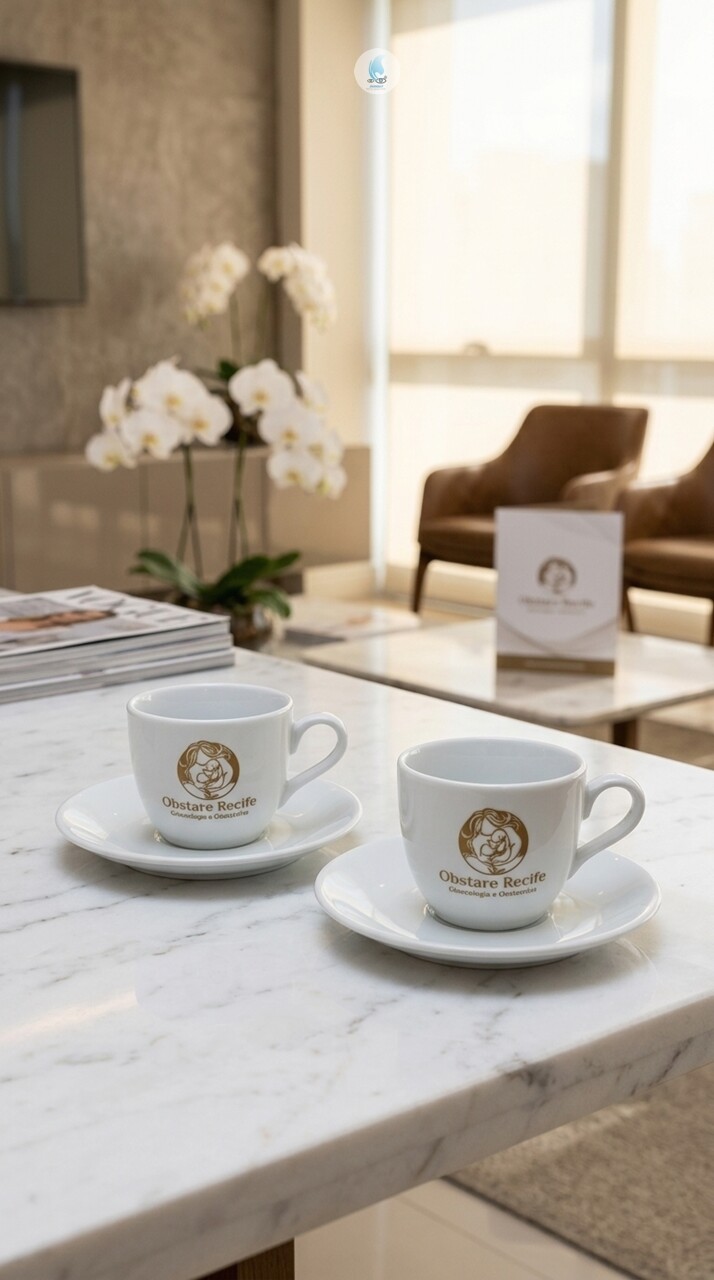 Xícara Turim Café 90ml com pires personalizada - Fijismat