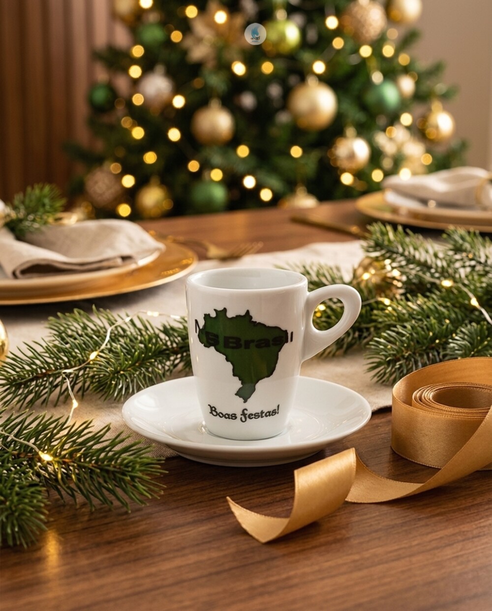 Xícara Florença Cappuccino Porcelana 160ml com Serigrafia - Mod