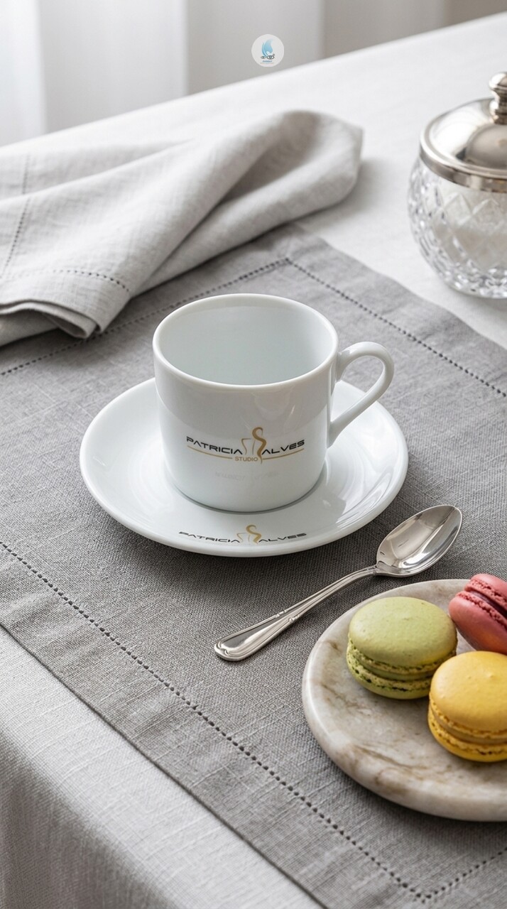 Xícara Hotel Coup Chá Porcelana Café 180ml Serigrafia- Fijisma