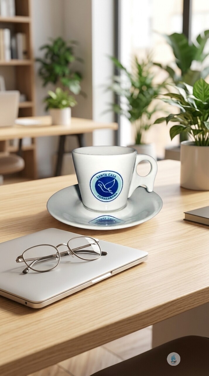 Xícara Suiça Porcelana Chá 190ml com Serigrafia-Mod 291-Fijism
