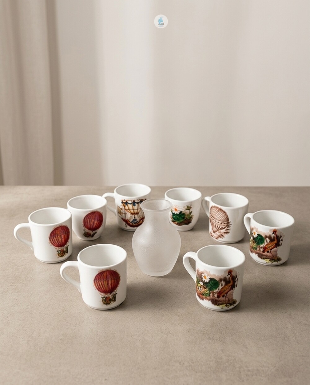 Xícaras de Porcelana 80ml sem Pires Decoradas com Decoupagem