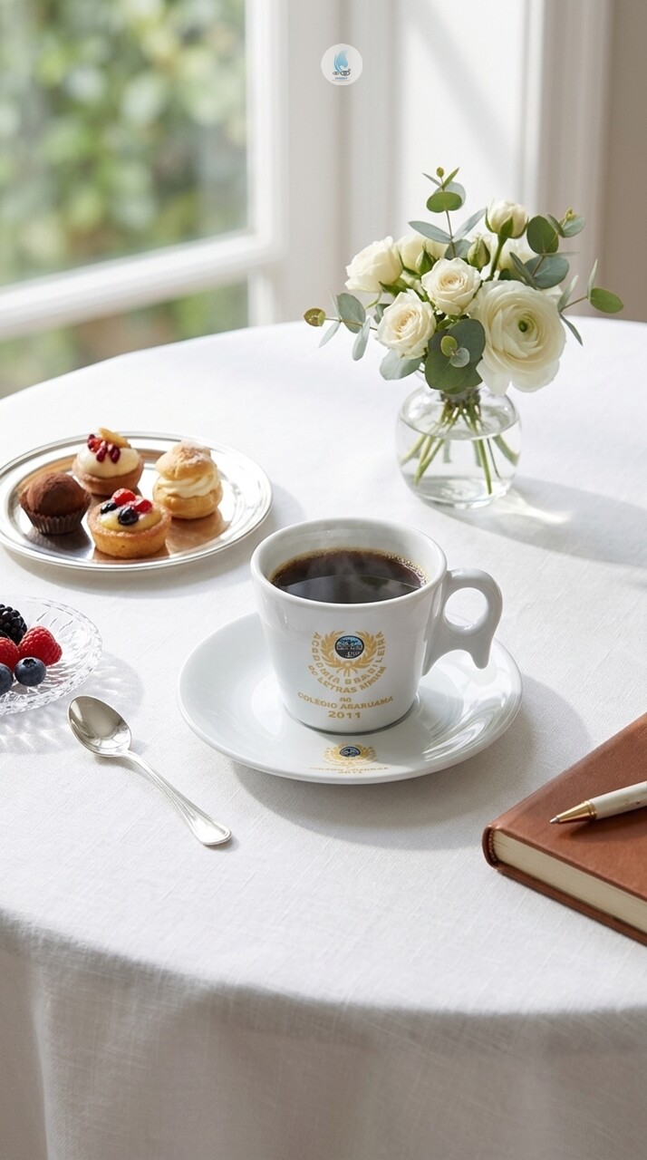 Xícara Suiça Porcelana Chá 190ml com Serigrafia - Mod. 291