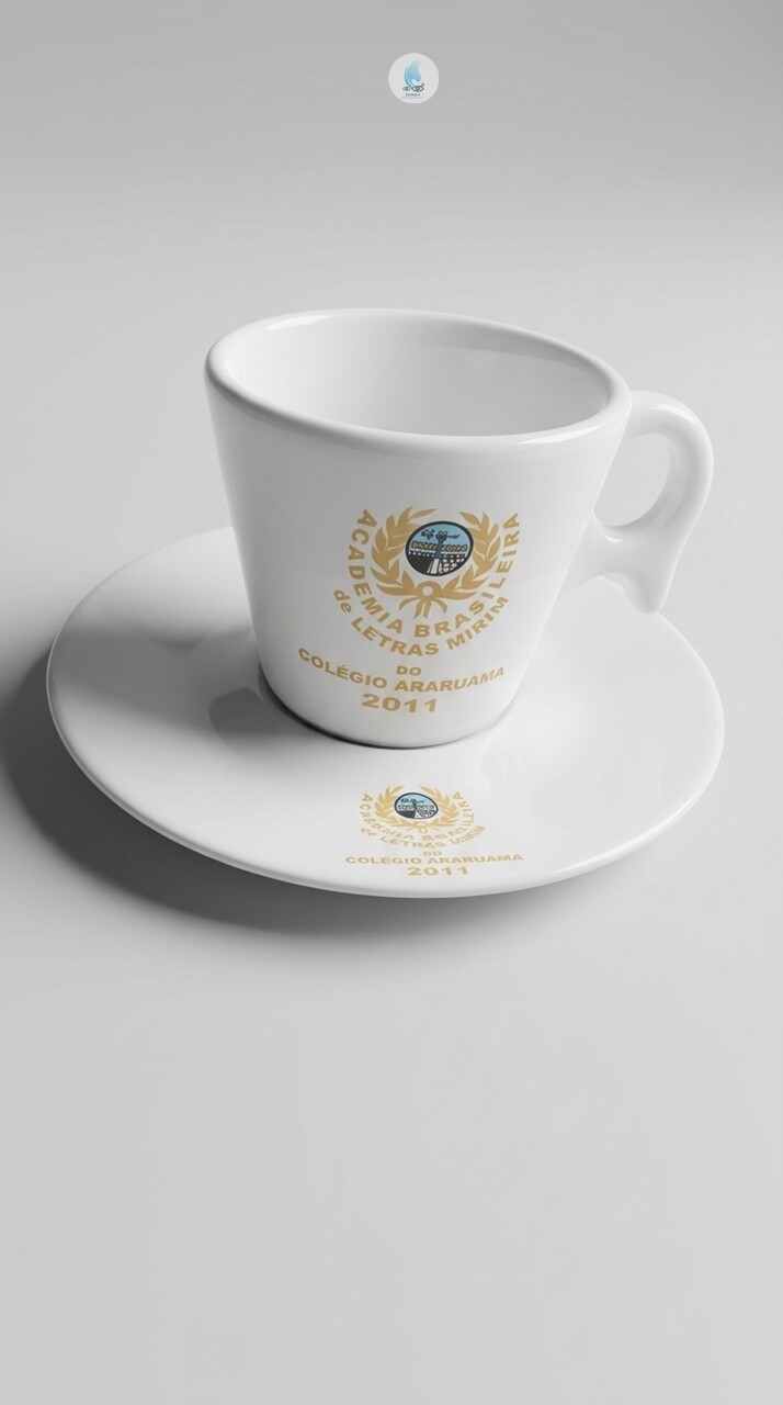 Xícara Suiça Porcelana Chá 190ml com Serigrafia - Mod. 291