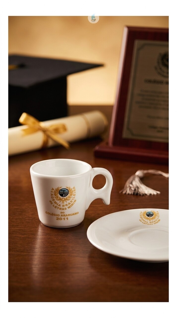 Xícara Suiça Porcelana Chá 190ml com Serigrafia - Mod. 291