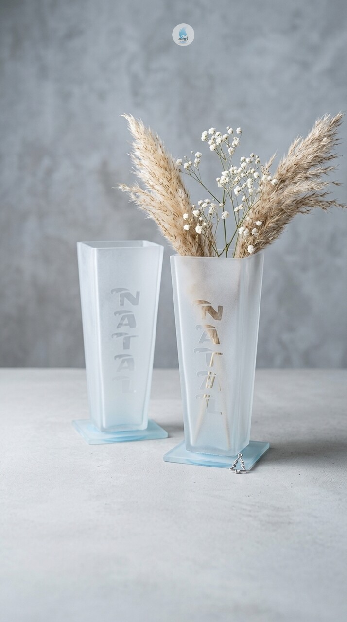 Vaso de Vidro Personalizado com Jato de Areia