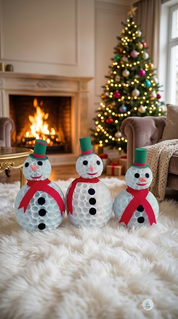 Boneco de Neve Feito com Copo Descartável, Feltro e Eva