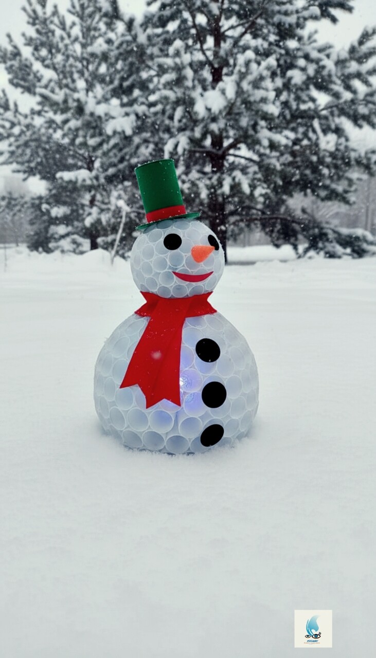 Boneco de Neve Feito com Copo Descartável, Feltro e Eva