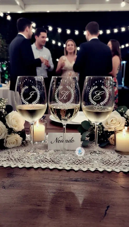 Taça de Cristal com Titânio para Vinho ou Água 580ml Jateada