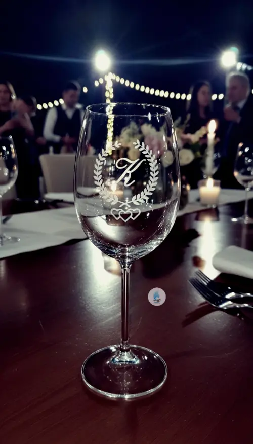 Taça de Cristal com Titânio para Vinho ou Água 580ml Jateada