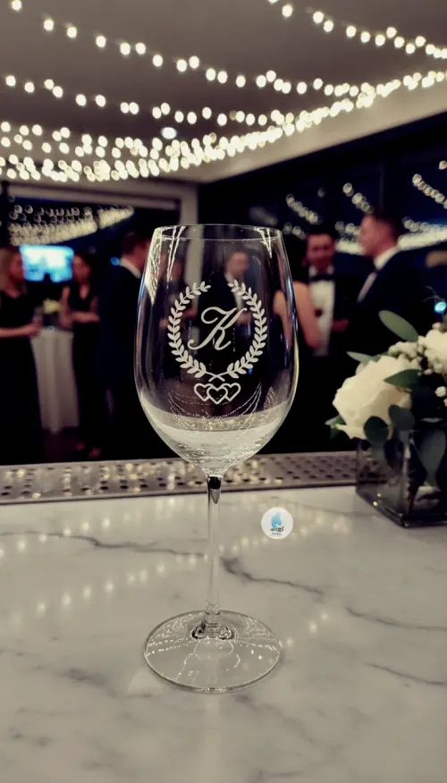 Taça de Cristal com Titânio para Vinho ou Água 580ml Jateada