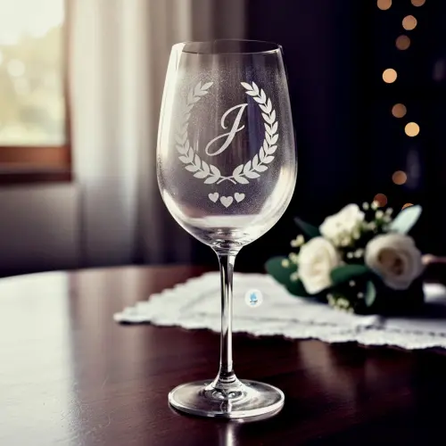 Taça de Cristal com Titânio para Vinho ou Água 580ml Jateada