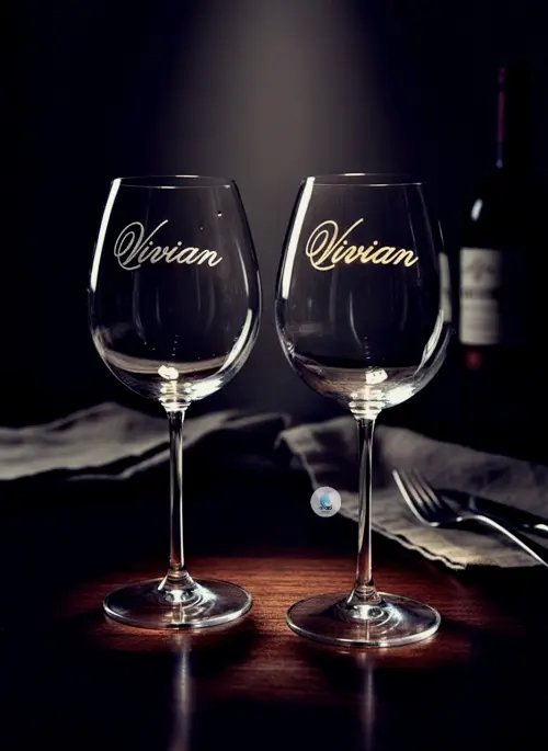 Taça de Cristal com Titânio para Vinho ou Água 580ml Jateada